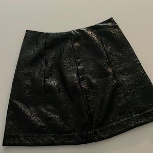 Vintage printed black mini skirt